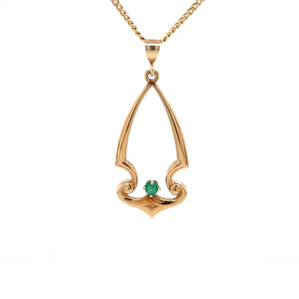 14K Yellow Gold Estate Mined Emerald Pendant Minor Jewelry Inc. Nashville, TN