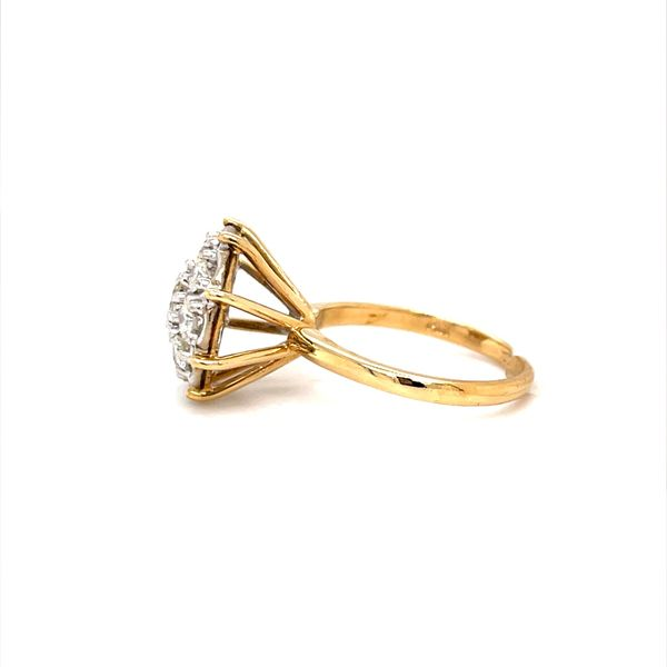 14K Yellow Gold Estate Diamond Cluster Ring Image 2 Minor Jewelry Inc. Nashville, TN