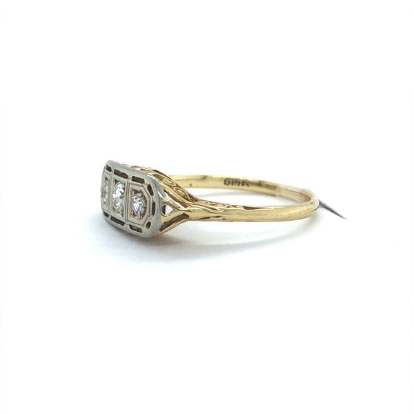14K Yellow and White Gold Estate Vintage Reproduction Diamond Fashion Ring Image 2 Minor Jewelry Inc. Nashville, TN