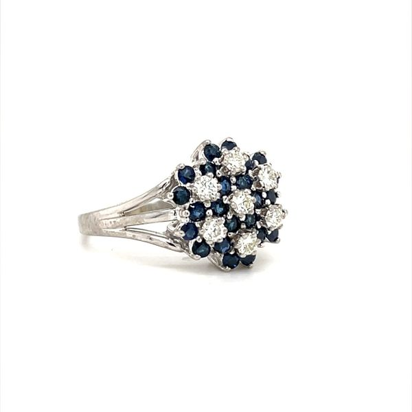 14K White Gold Estate Diamond and Sapphire Ring Image 2 Minor Jewelry Inc. Nashville, TN
