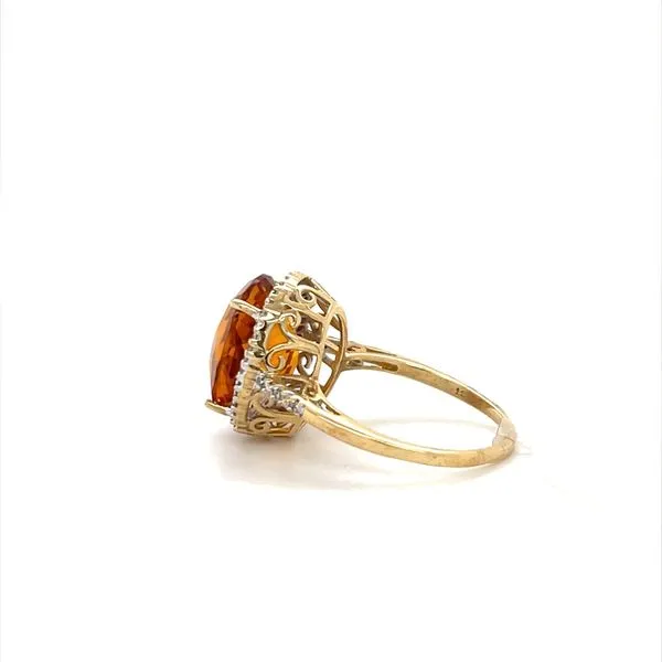 14K Yellow Gold Estate Citrine and Diamond Ring Image 3 Minor Jewelry Inc. Nashville, TN