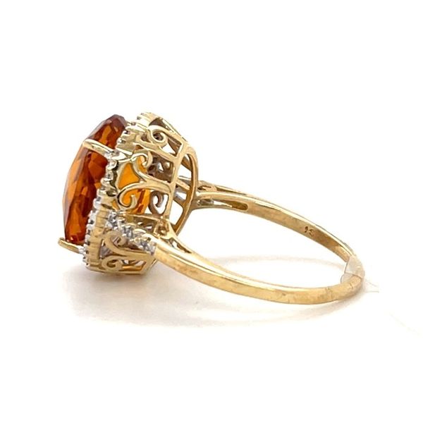 14K Yellow Gold Estate Citrine and Diamond Halo Ring Image 4 Minor Jewelry Inc. Nashville, TN