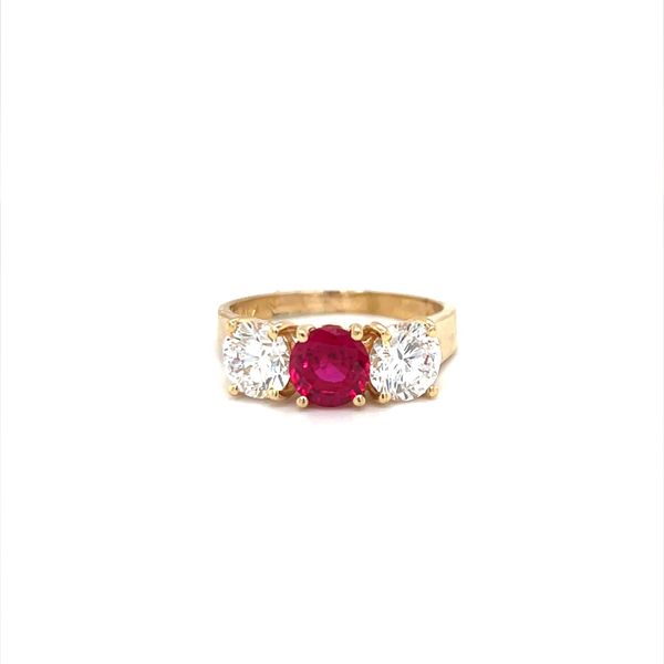 14K Yellow Gold Estate Red and White Cubic Zirconia Fashion Ring Minor Jewelry Inc. Nashville, TN