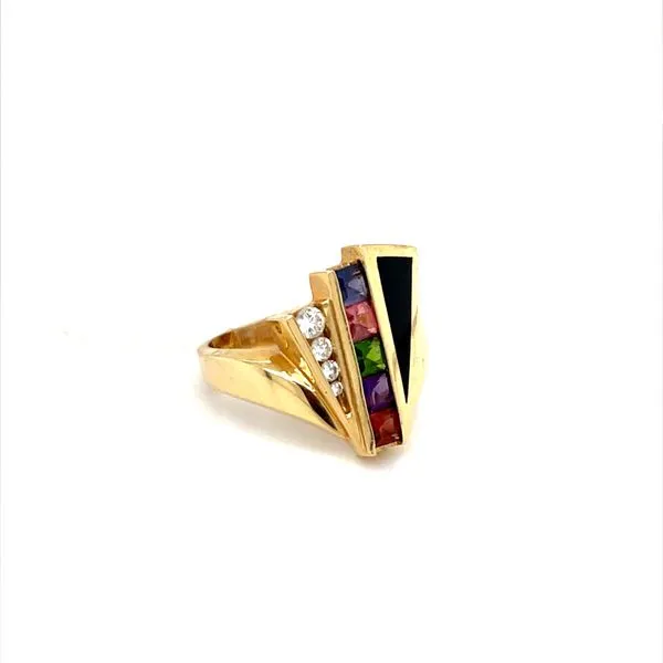 14K Yellow Gold Estate Multi-Stone Ring