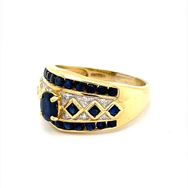14K Yellow Gold Estate Sapphire and Diamond Ring Image 2 Minor Jewelry Inc. Nashville, TN