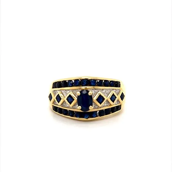 14K Yellow Gold Estate Sapphire and Diamond Ring similar item image