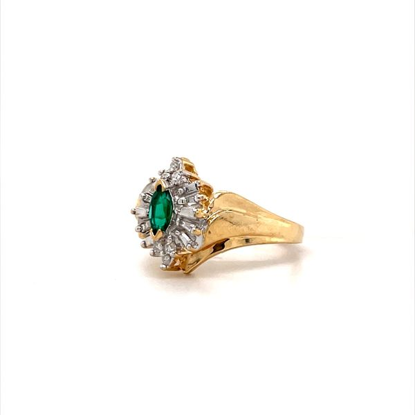 10K Yellow Gold Estate Emerald and Diamond Ring Image 2 Minor Jewelry Inc. Nashville, TN