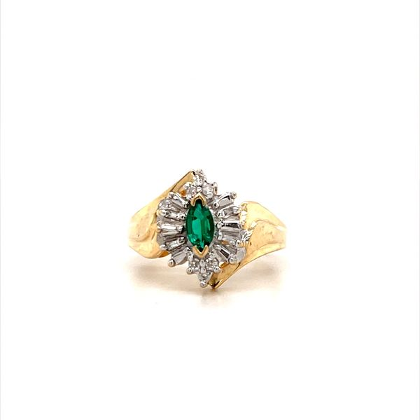 10K Yellow Gold Estate Emerald and Diamond Ring Minor Jewelry Inc. Nashville, TN