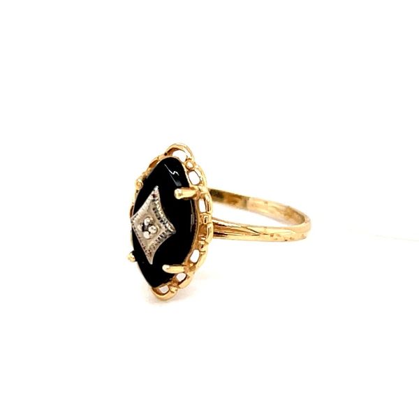 10K Yellow Gold Estate Onyx and Diamond Ring Image 2 Minor Jewelry Inc. Nashville, TN