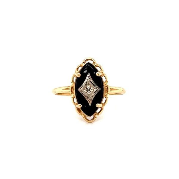 10K Yellow Gold Estate Onyx and Diamond Ring Minor Jewelry Inc. Nashville, TN