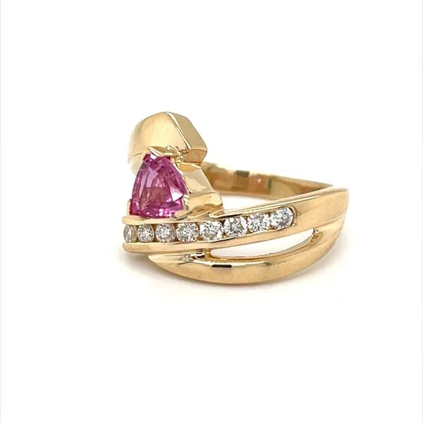 14K Yellow Gold Estate Pink Sapphire and Diamond Ring Image 2 Minor Jewelry Inc. Nashville, TN