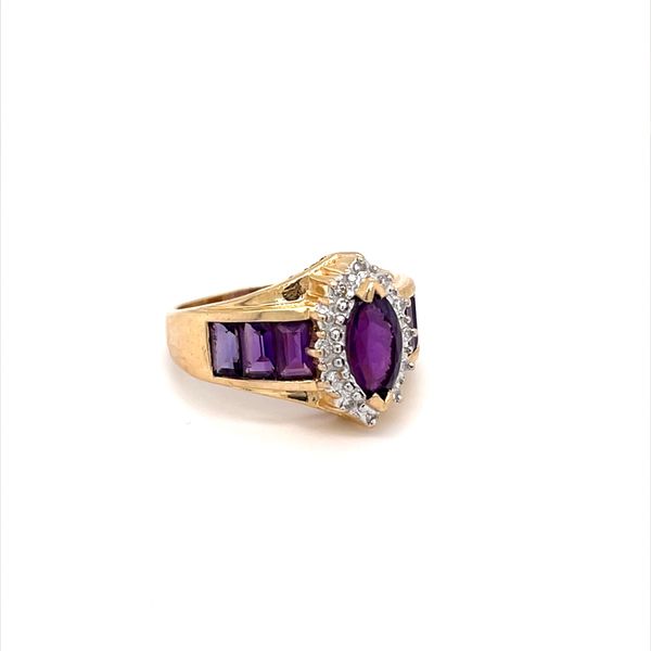 14K Yellow Gold Estate Amethysts and Diamonds Fashion Ring Image 2 Minor Jewelry Inc. Nashville, TN