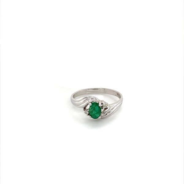 14K White Gold Estate Emerald and Diamond Fashion Ring Image 2 Minor Jewelry Inc. Nashville, TN