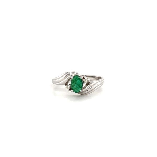 14K White Gold Estate Emerald and Diamond Fashion Ring Minor Jewelry Inc. Nashville, TN