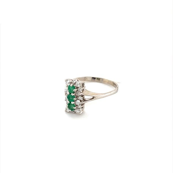 14K White Gold Estate Emerald and Diamond Ring Image 2 Minor Jewelry Inc. Nashville, TN