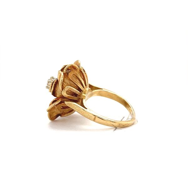 18K Yellow Gold Estate Diamond Flower Fashion Ring Image 3 Minor Jewelry Inc. Nashville, TN
