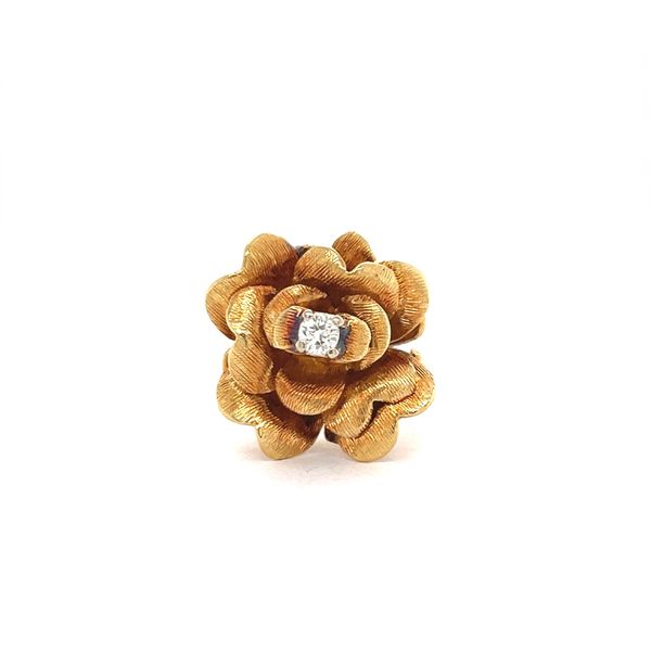 18K Yellow Gold Estate Diamond Flower Fashion Ring Minor Jewelry Inc. Nashville, TN