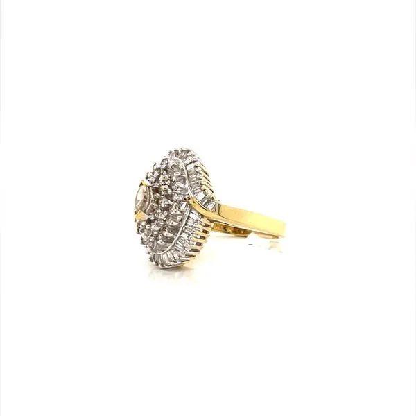 14K Yellow Gold Estate Diamond Cluster Ring Image 2 Minor Jewelry Inc. Nashville, TN