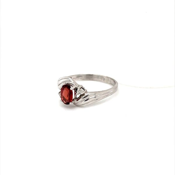 14K White Gold Estate Garnet and Diamond Ring Image 2 Minor Jewelry Inc. Nashville, TN