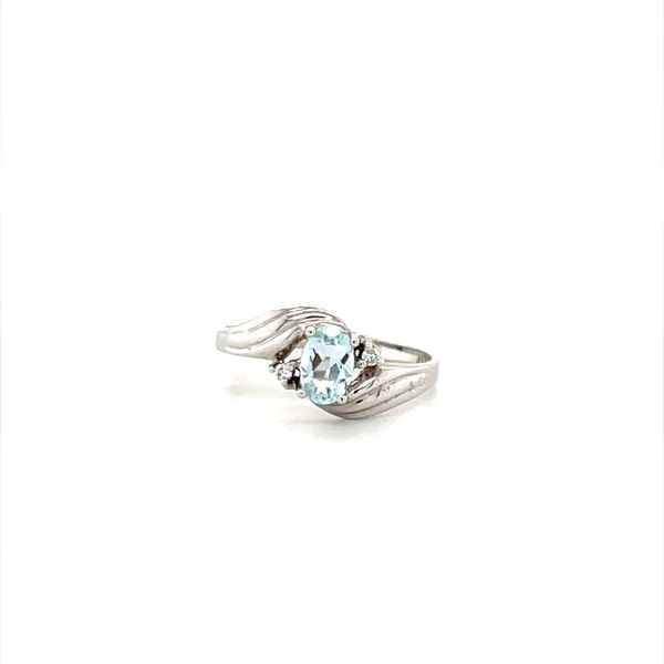 14K White Gold Estate Aquamarines and Diamond Ring Minor Jewelry Inc. Nashville, TN