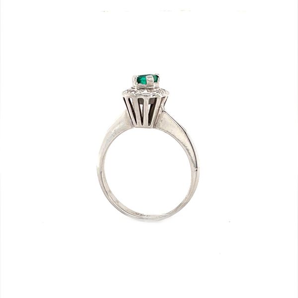 18K White Gold Estate Emerald and Diamond Fashion Ring Image 2 Minor Jewelry Inc. Nashville, TN