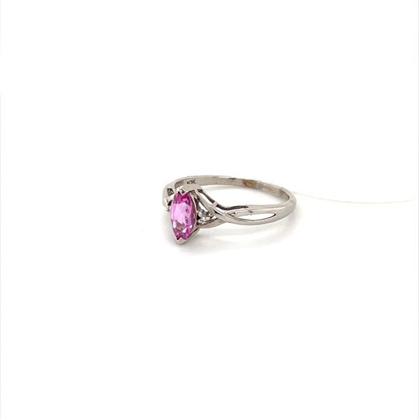 10K White Gold Estate Pink Sapphire and Diamond Ring Image 2 Minor Jewelry Inc. Nashville, TN