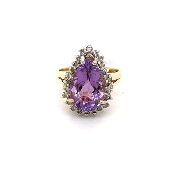 14K Yellow Gold Estate Amethyst and Diamond Ring Minor Jewelry Inc. Nashville, TN