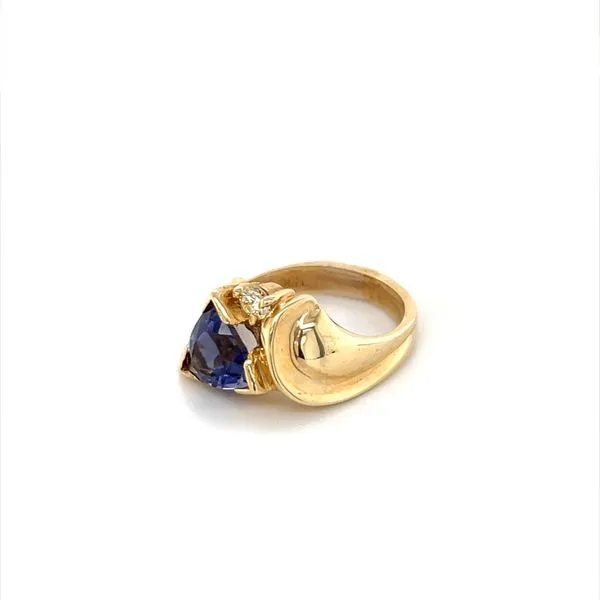 14K Yellow Gold Estate Iolite and Diamond Ring Minor Jewelry Inc. Nashville, TN