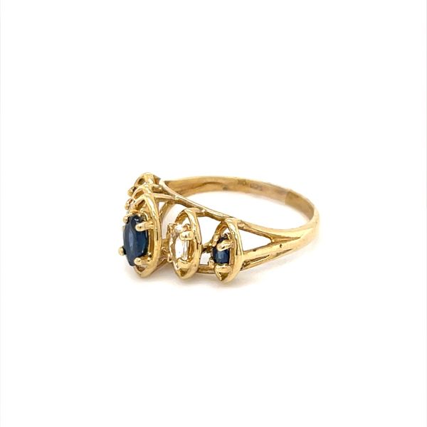 10K Yellow Gold Estate White and Blue Sapphire Ring Image 2 Minor Jewelry Inc. Nashville, TN