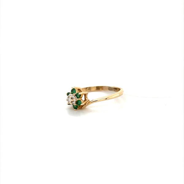 14K Yellow Gold Estate Emerald and Diamond Ring Image 2 Minor Jewelry Inc. Nashville, TN