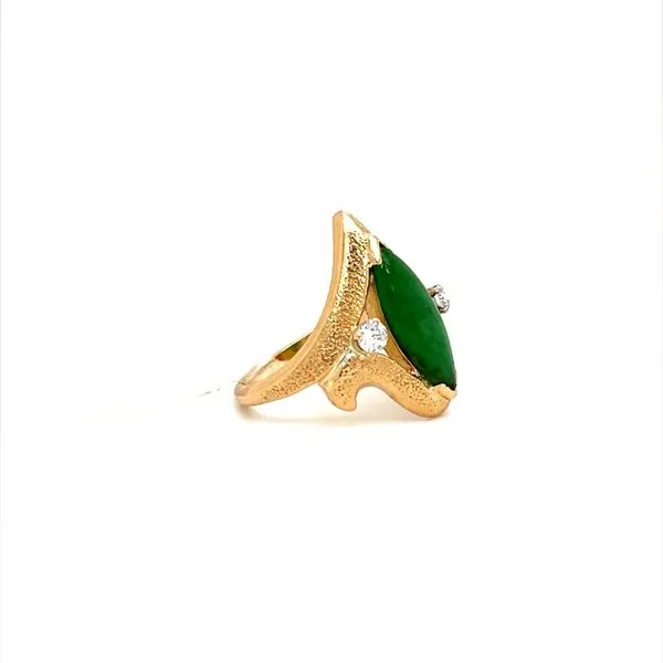 14K Yellow Gold Estate Jade and Diamond Ring Image 2 Minor Jewelry Inc. Nashville, TN