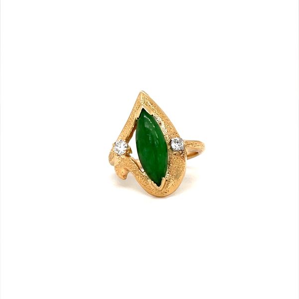 14K Yellow Gold Estate Jade and Diamond Ring Minor Jewelry Inc. Nashville, TN