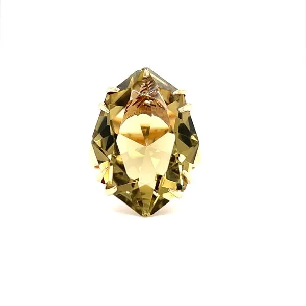14K Yellow Gold Estate Smokey Quartz Ring