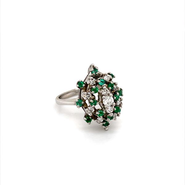 14K White Gold Estate Emerald and Diamond Ring Minor Jewelry Inc. Nashville, TN