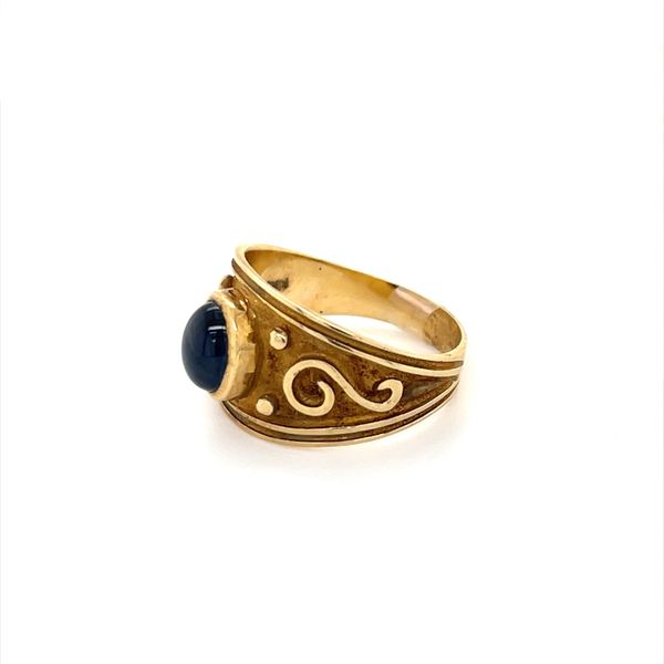 14K Yellow Gold Estate Sapphire Greek Key Ring Image 2 Minor Jewelry Inc. Nashville, TN