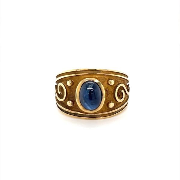 14K Yellow Gold Estate Sapphire Greek Key Ring Minor Jewelry Inc. Nashville, TN