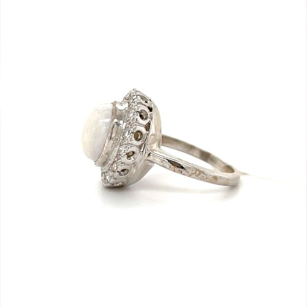 14K White Gold Estate Opal and Diamond Fashion Ring Image 2 Minor Jewelry Inc. Nashville, TN