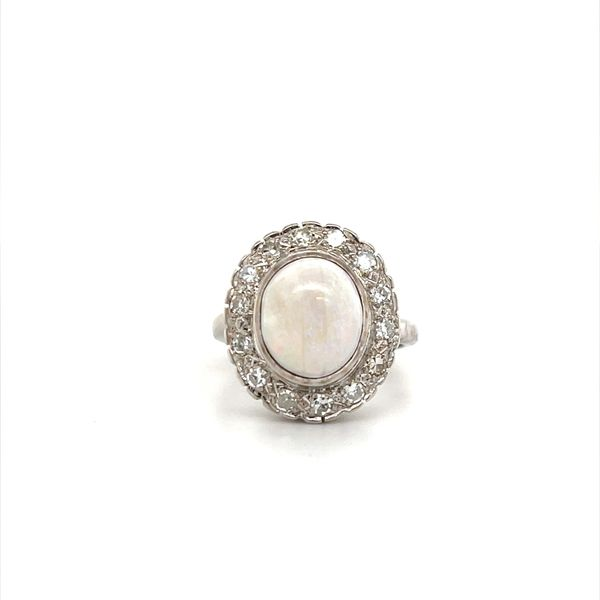 14K White Gold Estate Opal and Diamond Fashion Ring Minor Jewelry Inc. Nashville, TN