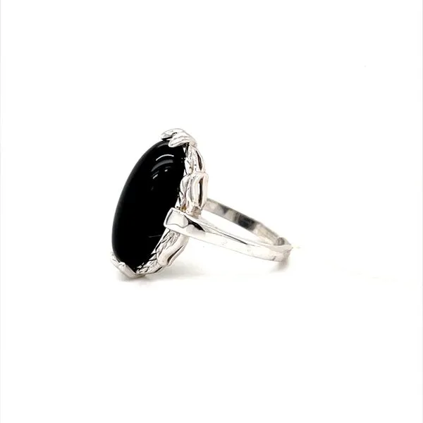 14K White Gold Estate Onyx Ring