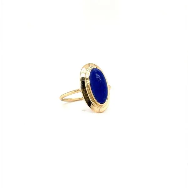 14K Yellow Gold Estate Lapis Fashion Ring