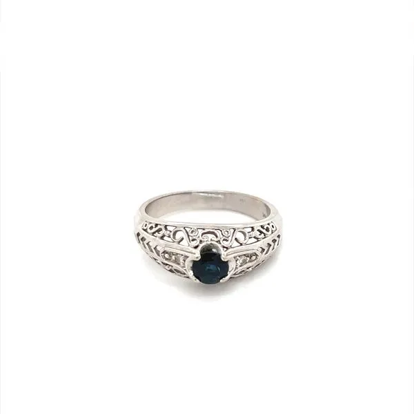 14K White Gold Estate Sapphire and Diamond Ring similar item image