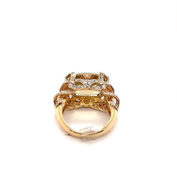 14K Yellow Gold Estate Lemon Quartz and Diamond Ring Image 3 Minor Jewelry Inc. Nashville, TN