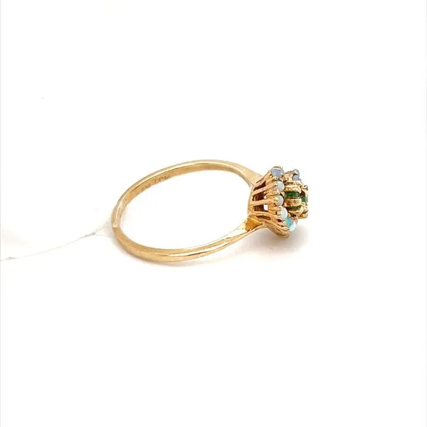 10K Yellow Gold Estate Opal and Emerald Ring