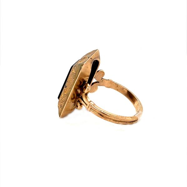 14K Yellow Gold Plated Estate Onyx Ring Image 2 Minor Jewelry Inc. Nashville, TN