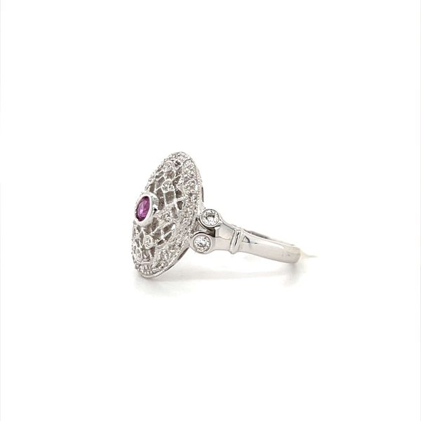 18K White Gold Estate Sapphire and Diamond Ring Image 2 Minor Jewelry Inc. Nashville, TN