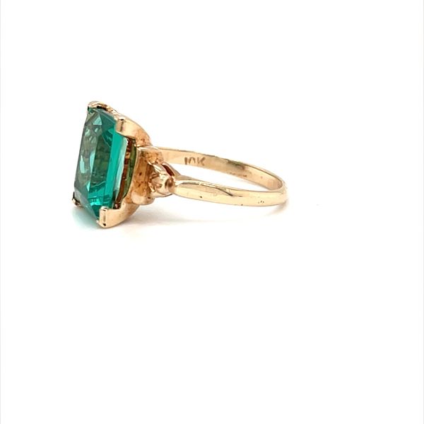10K Yellow Gold Estate Green Glass Fashion Ring Image 2 Minor Jewelry Inc. Nashville, TN