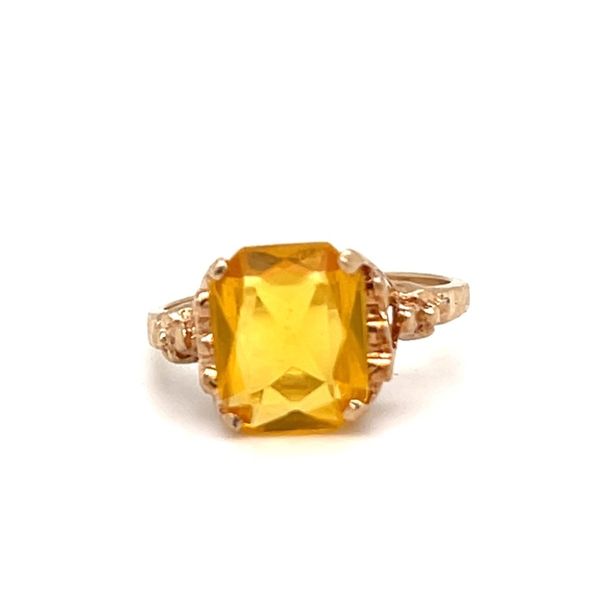 10K Yellow Gold Estate Orange Glass Ring Minor Jewelry Inc. Nashville, TN