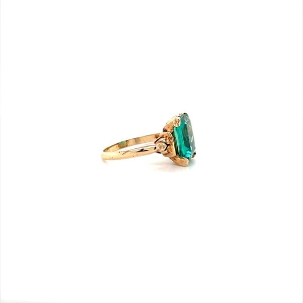 10K Yellow Gold Estate Green Glass Ring Image 2 Minor Jewelry Inc. Nashville, TN