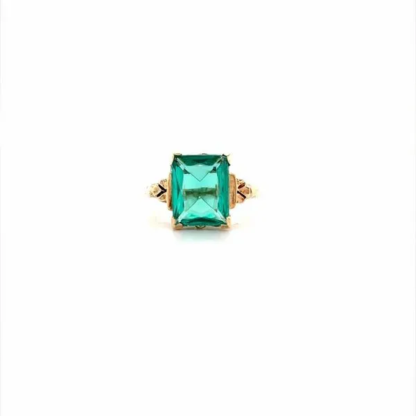 10K Yellow Gold Estate Green Glass Ring Minor Jewelry Inc. Nashville, TN