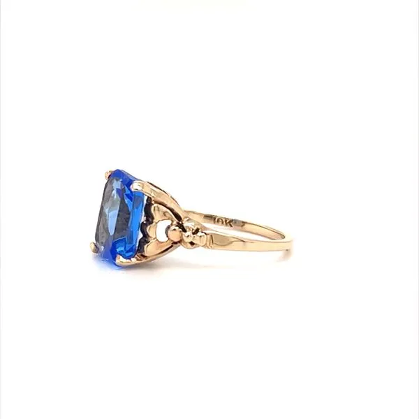 10k Blue Glass Stone Ring Image 2 Minor Jewelry Inc. Nashville, TN